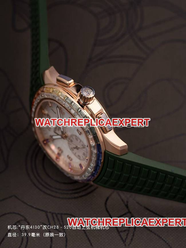 top-tier watch Patek PhilippePPM factory Aquanaut mechanical green rubber braceletside live photo