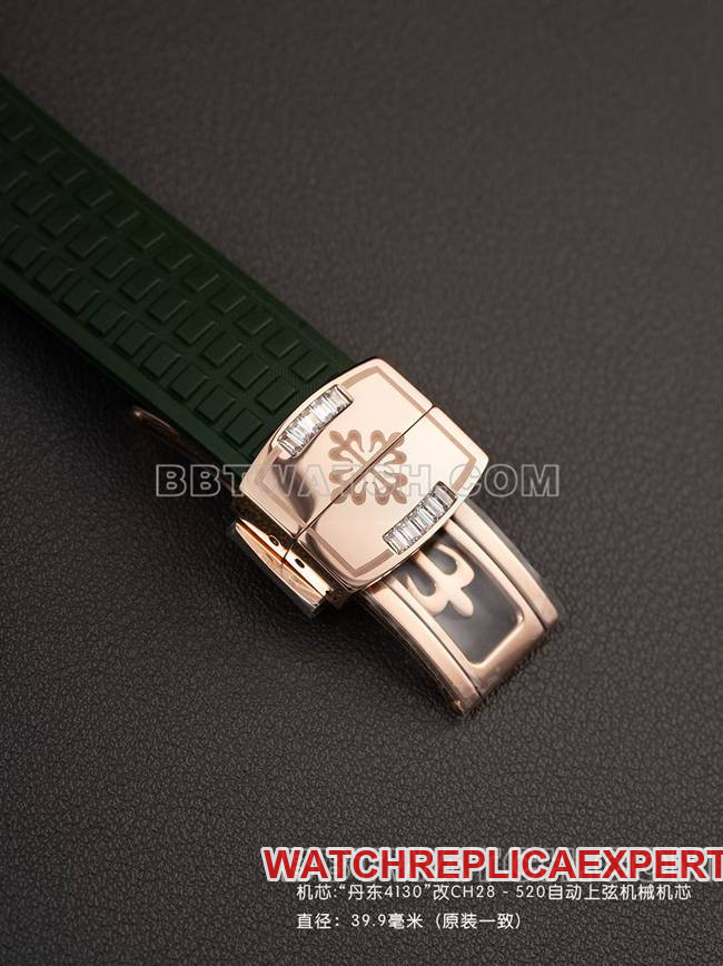top-tier watch Patek PhilippePPM factory Aquanaut mechanical green rubber braceletclasplive photos