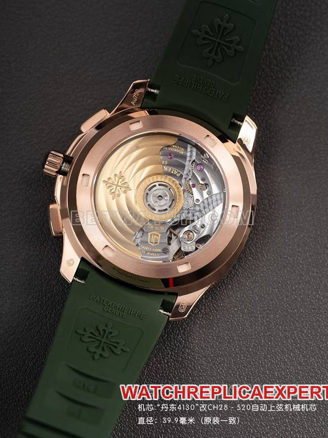 top-tier watch Patek PhilippePPM factory Aquanaut mechanical green rubber braceletcaseback live photo