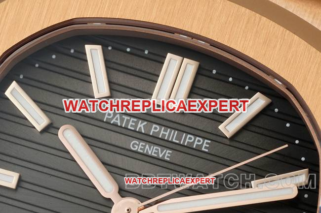 top-tier watch NautilusDDF factory Patek Philippeblack dial leather bracelet5711front live photo