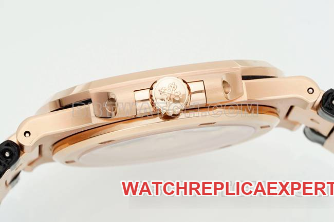 top-tier watch NautilusDDF factory Patek Philippeblack dial leather bracelet5711side live photo