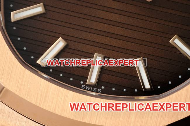 collectible watch NautilusDDF factory Patek Philippe brown plate leather bracelet5711front live photo