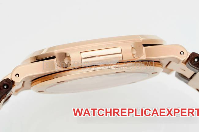collectible watch NautilusDDF factory Patek Philippe brown plate leather bracelet5711side live photo