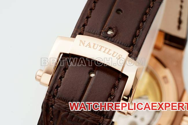 collectible watch NautilusDDF factory Patek Philippe brown plate leather bracelet5711braceletlive photos