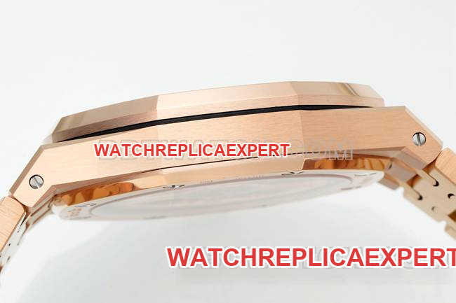 watch DDF factory Audemars PiguetRoyal Oakblack dialrose gold4302 mechanical 15510side live photo