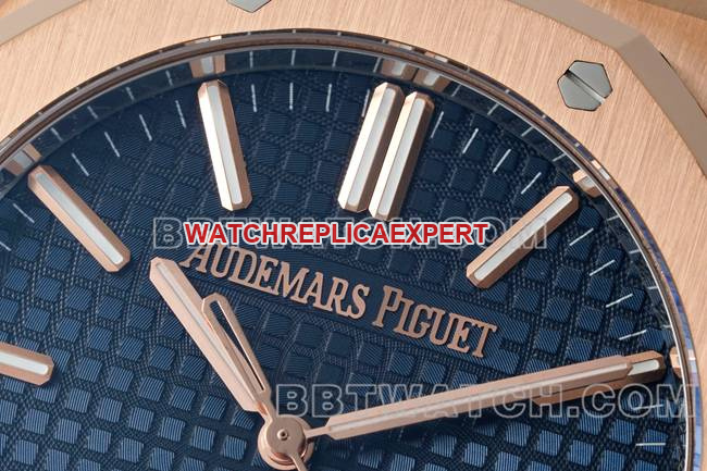 collectible watch DDF factory Audemars PiguetRoyal Oakblue dialrose gold4302 mechanical 15510front live photo