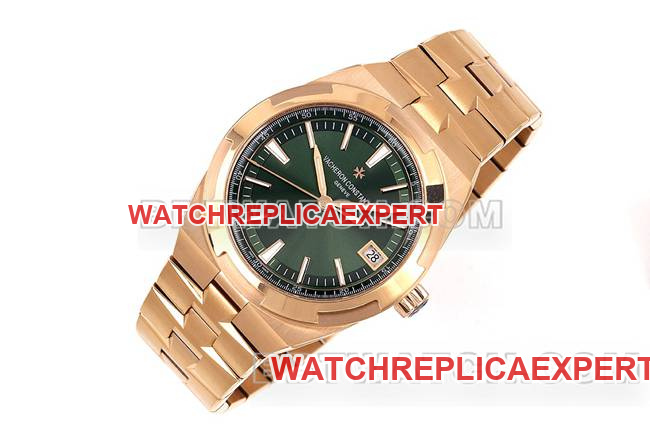 top-tier watch PPF Factory across the world Vacheron Constantingreen dialrose gold4500Vfront live photo