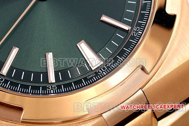 top-tier watch PPF Factory across the world Vacheron Constantingreen dialrose gold4500Vfront live photo