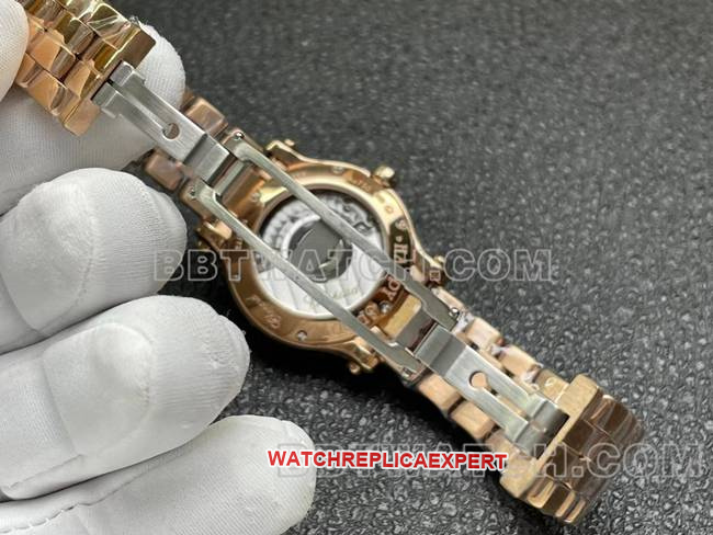 1:1replica watch YF factory ChopardHAPPY SPORTrose gold plate diamond bezel2892 mechanical clasplive photos