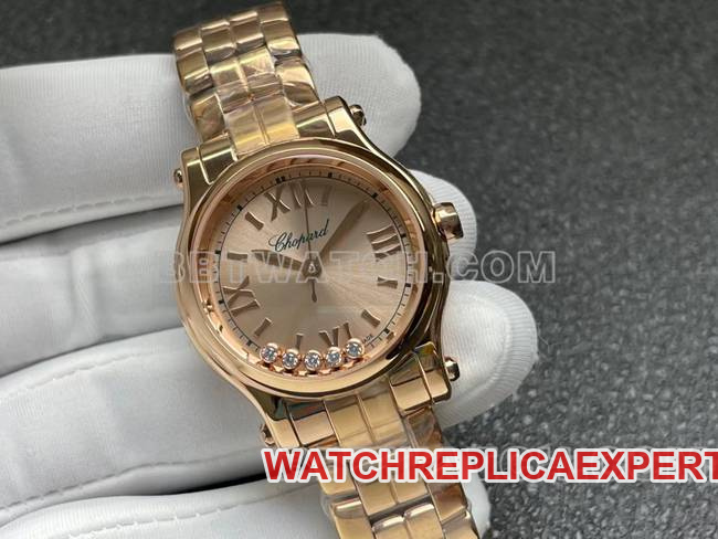 watch YF factory ChopardHAPPY SPORTrose gold plate 2892 mechanical front live photo