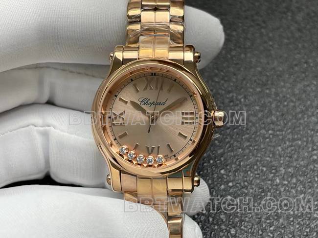 watch YF factory ChopardHAPPY SPORTrose gold plate 2892 mechanical front live photo