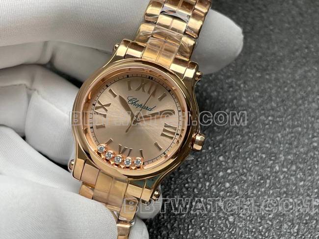 watch YF factory ChopardHAPPY SPORTrose gold plate 2892 mechanical front live photo