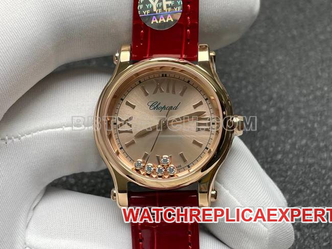 collectible watch YF factory ChopardHAPPY SPORTrose gold plate 2892 mechanical front live photo
