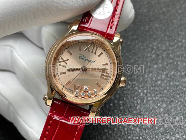 collectible watch YF factory ChopardHAPPY SPORTrose gold plate 2892 mechanical front live photo