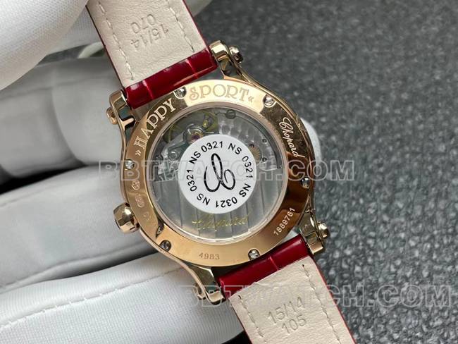 collectible watch YF factory ChopardHAPPY SPORTrose gold plate 2892 mechanical caseback live photo