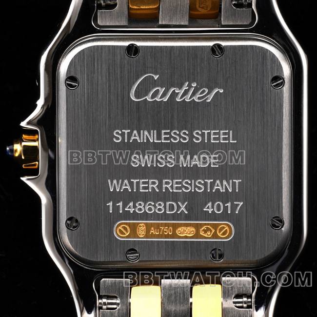 watch cheetah BBa factory Cartierwhite dial yellow goldsteel braceletquartzcaseback live photo