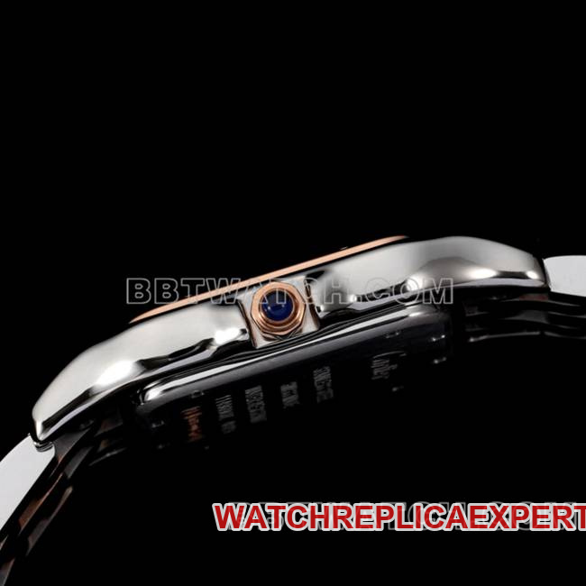 collectible watch cheetah BBa factory Cartierwhite dial rose goldsteel braceletquartzside live photo