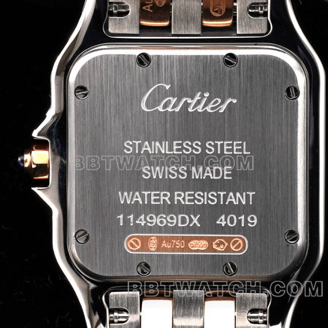 collectible watch cheetah BBa factory Cartierwhite dial rose goldsteel braceletquartzcaseback live photo
