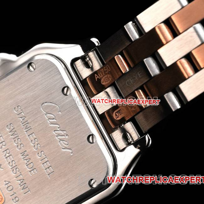 collectible watch cheetah BBa factory Cartierwhite dial rose goldsteel braceletquartzcaseback live photo