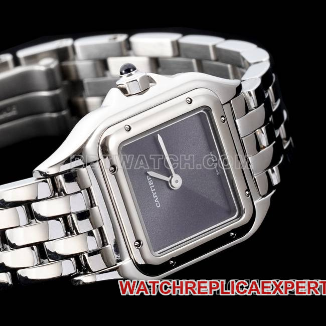 collectible watch BBa factory cheetah Cartierblack dialsteel braceletquartzfront live photo
