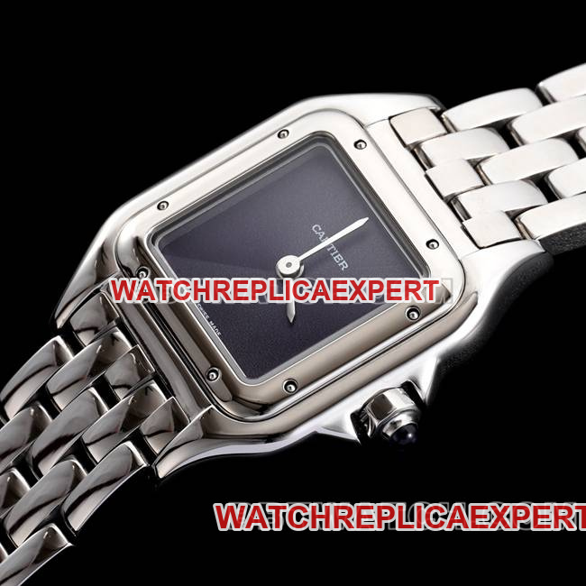 collectible watch BBa factory cheetah Cartierblack dialsteel braceletquartzfront live photo