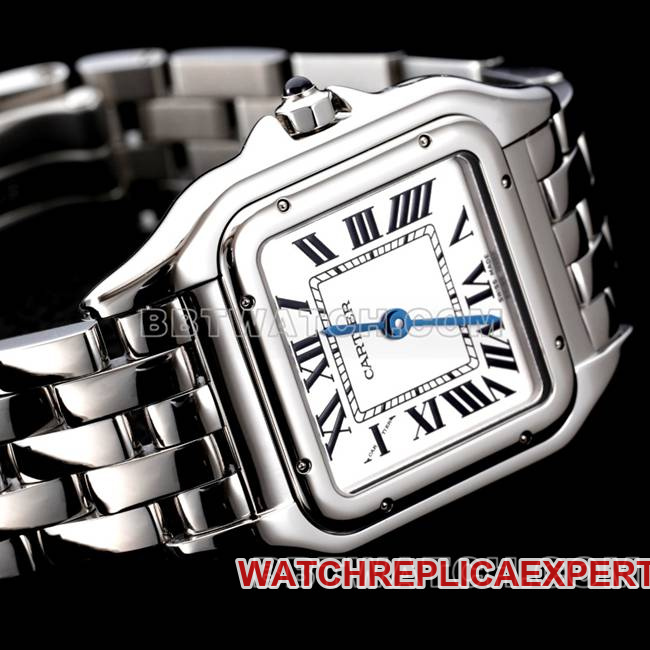 1:1replica watch BBa factory cheetah Cartierwhite dialsteel braceletquartzfront live photo
