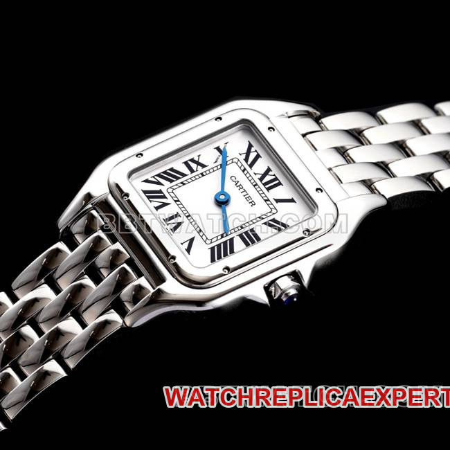 1:1replica watch BBa factory cheetah Cartierwhite dialsteel braceletquartzfront live photo