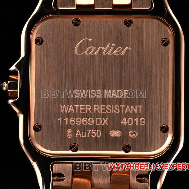 watch BBa factory cheetah Cartierwhite dialrose goldsteel braceletquartzcaseback live photo