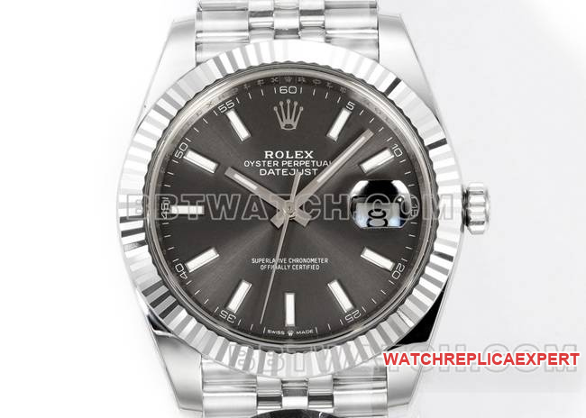 top-tier watch JF factory log Rolex gray plate 3235 mechanical 41mm front live photo