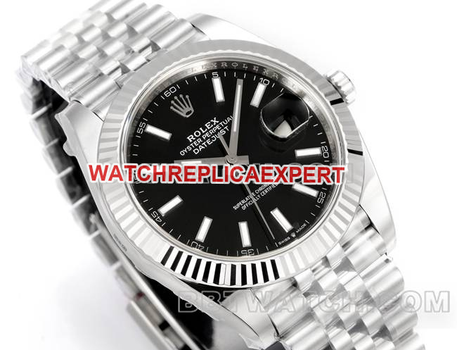 1:1replica watch JF factory log Rolexblack dial3235 mechanical 41mm front live photo