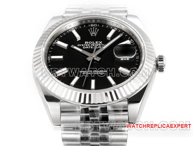 1:1replica watch JF factory log Rolexblack dial3235 mechanical 41mm front live photo