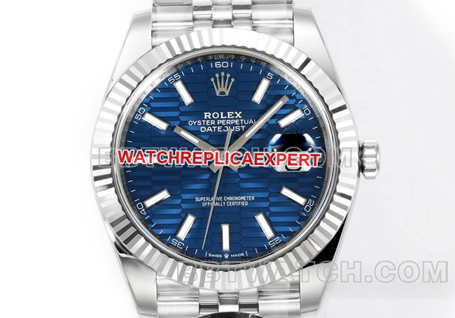 top-tier watch log JF factory Rolexblue dial pit pattern 3235 mechanical 41mm front live photo