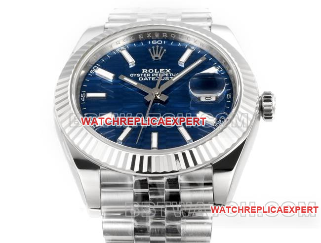 top-tier watch log JF factory Rolexblue dial pit pattern 3235 mechanical 41mm front live photo