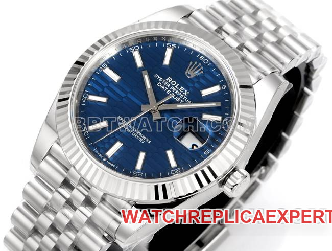 top-tier watch log JF factory Rolexblue dial pit pattern 3235 mechanical 41mm front live photo
