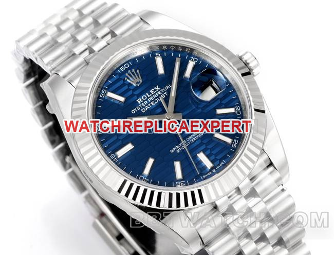 top-tier watch log JF factory Rolexblue dial pit pattern 3235 mechanical 41mm front live photo