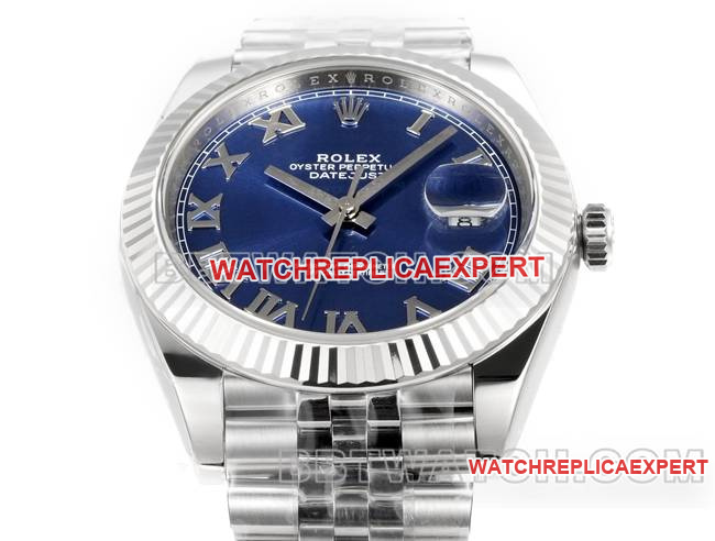 collectible watch log JF factory Rolexblue dial Roman numeral 3235 mechanical 41mm front live photo