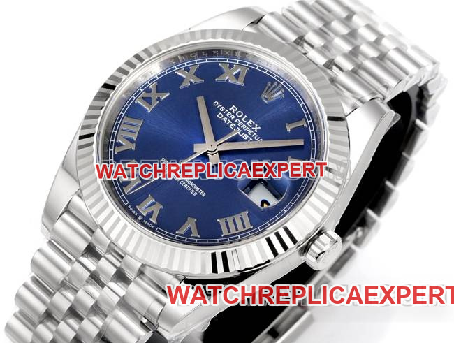 collectible watch log JF factory Rolexblue dial Roman numeral 3235 mechanical 41mm front live photo