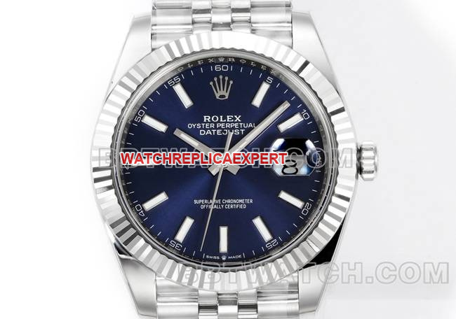 watch log JF factory Rolex deep blue dial3235 mechanical 41mm front live photo