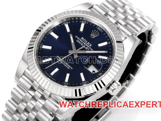 watch log JF factory Rolex deep blue dial3235 mechanical 41mm front live photo