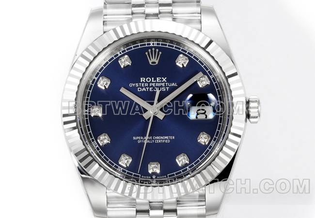 collectible watch log JF factory Rolex deep blue dial3235 mechanical 41mm front live photo