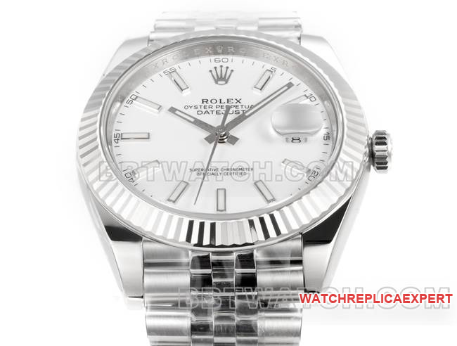 top-tier watch JF factory Rolex log white dial3235 mechanical 41mm front live photo