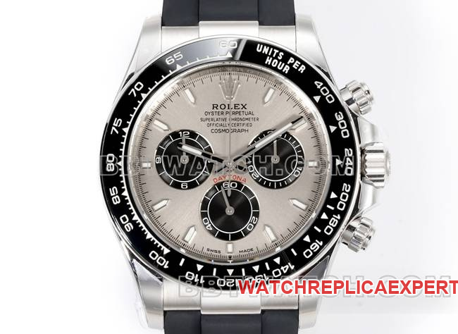 collectible watch JF factory Rolex Daytona gray plate 4131 mechanical 40mm rubber braceletfront live photo