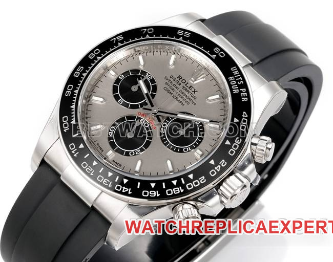collectible watch JF factory Rolex Daytona gray plate 4131 mechanical 40mm rubber braceletfront live photo