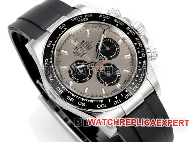 collectible watch JF factory Rolex Daytona gray plate 4131 mechanical 40mm rubber braceletfront live photo