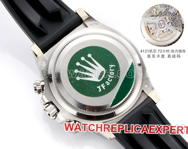 collectible watch JF factory Rolex Daytona gray plate 4131 mechanical 40mm rubber bracelet caseback live photo