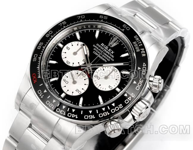 collectible watch JF factory DaytonaRolexblack dial4132 mechanical 40mm front live photo