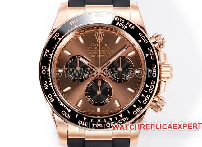 top-tier watch DaytonaJF factory Rolex brown disk rose gold4131 mechanical rubber braceletfront live photo