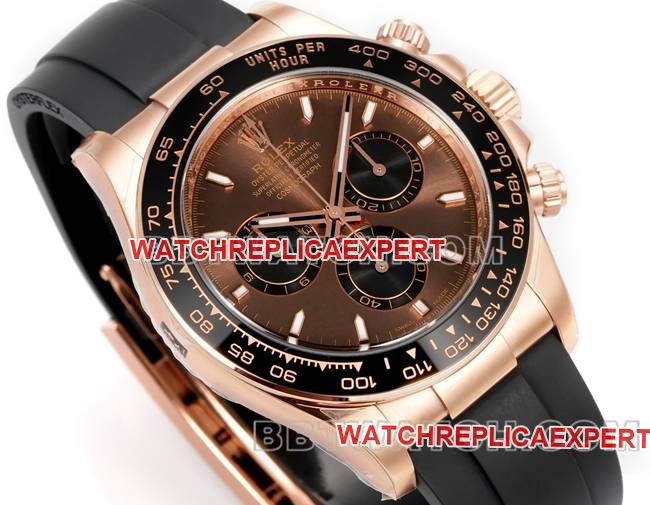 top-tier watch DaytonaJF factory Rolex brown disk rose gold4132 mechanical rubber braceletfront live photo