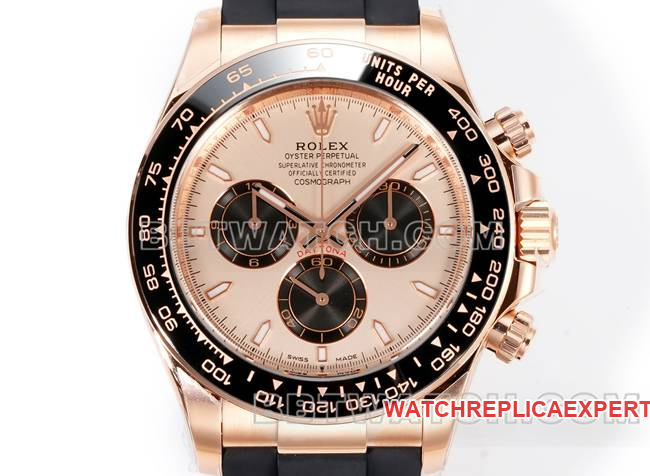 watch DaytonaJF factory Rolexrose gold disc rose gold case 4131 mechanical front live photo