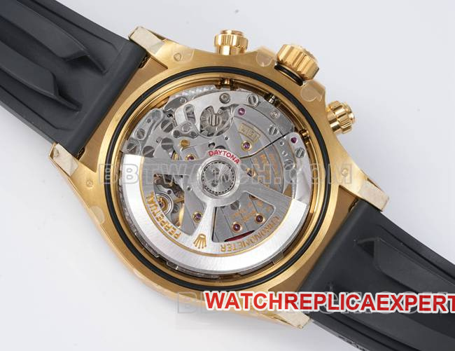 collectible watch DaytonaJF factory Rolex gold plate yellow gold case 4131 mechanical rubber braceletcaseback live photo